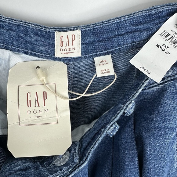 NWT Gap x DOEN High Waisted Wide Leg Denim Trousers Size 28 6 Jeans Pants Cotton - Picture 15 of 16